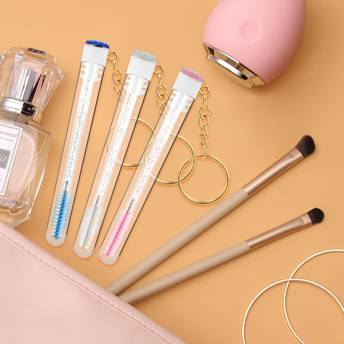 48 Pieces Disposable Mascara Wands Set,Include 24 pcs Disposable Crystal Lash Spoolies Brush and 24
