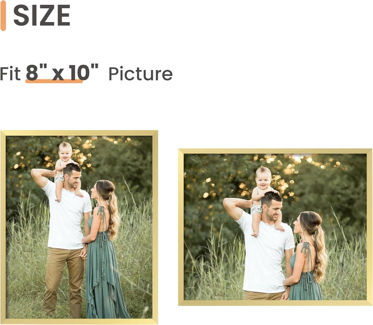 upsimples 8x10 Picture Frame Set of 3, Made of High Definition Glass for 8 x 10, Wall and Tabletop