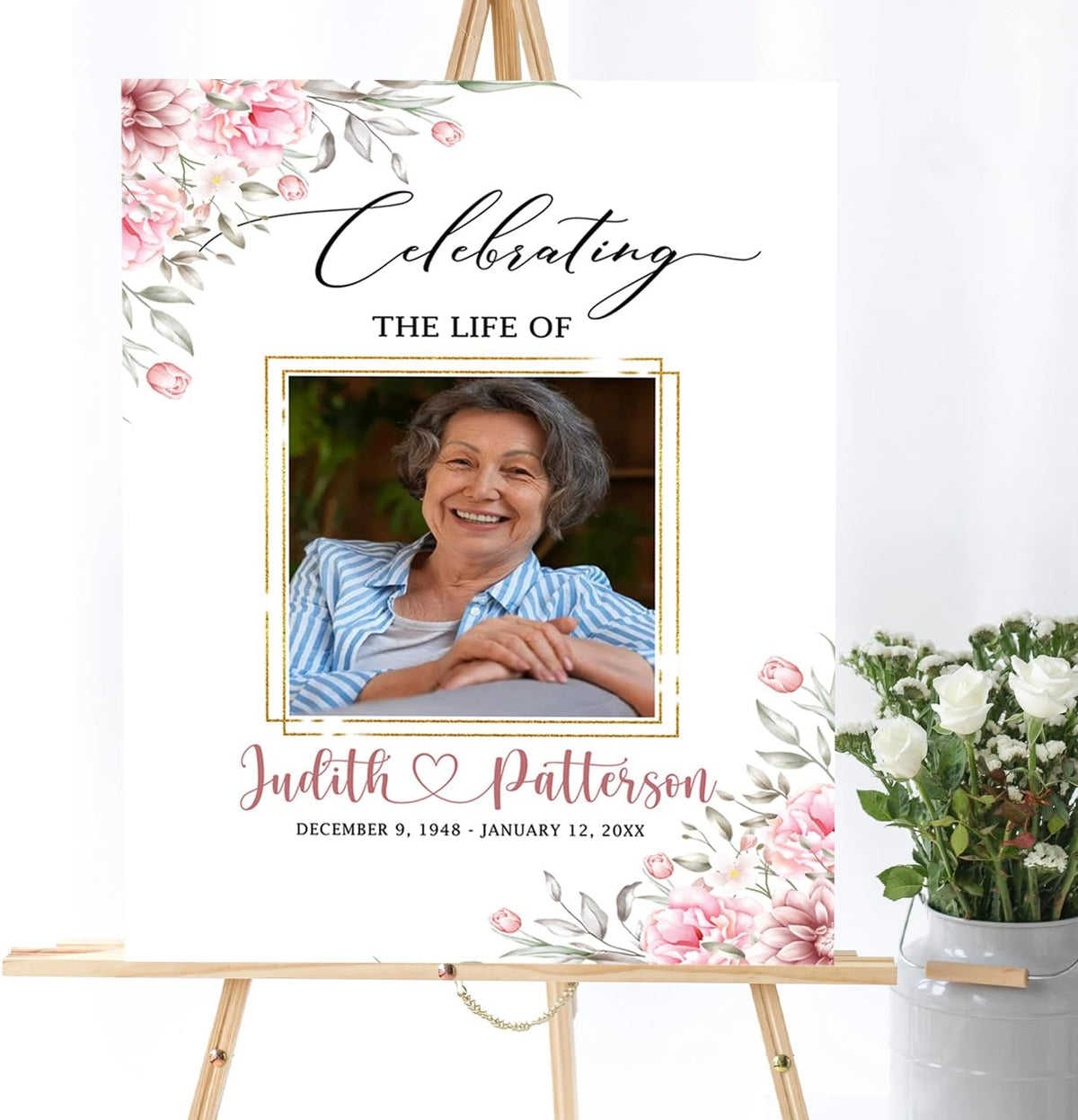 Celebration of Life, Funeral Welcome Sign, Large Memorial Poster, Funeral decoration, Obituary