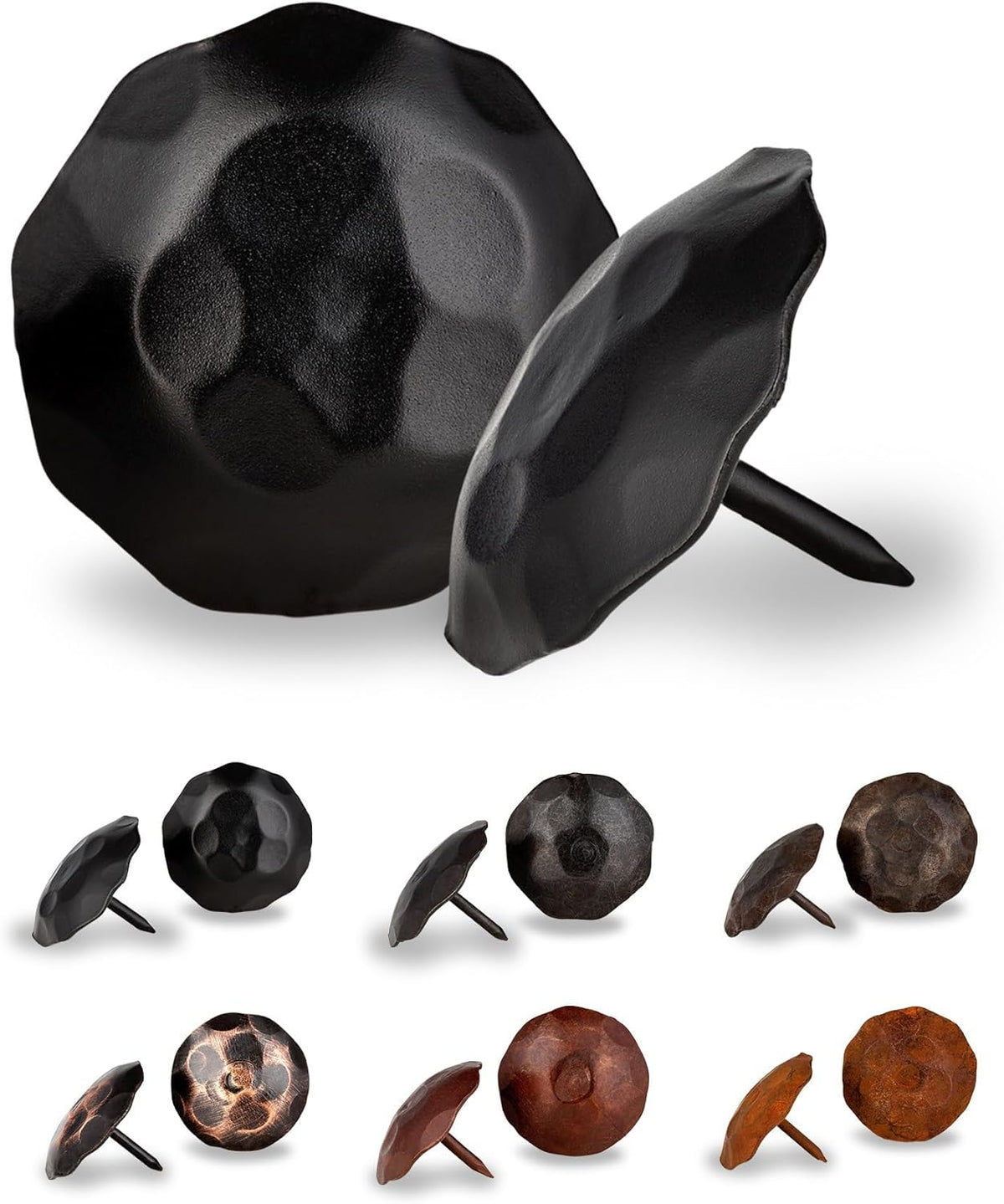 50 Pack 1.5" Round Head Iron Clavos Decorative Nails – Black – Handmade Rustic Round Fasteners for