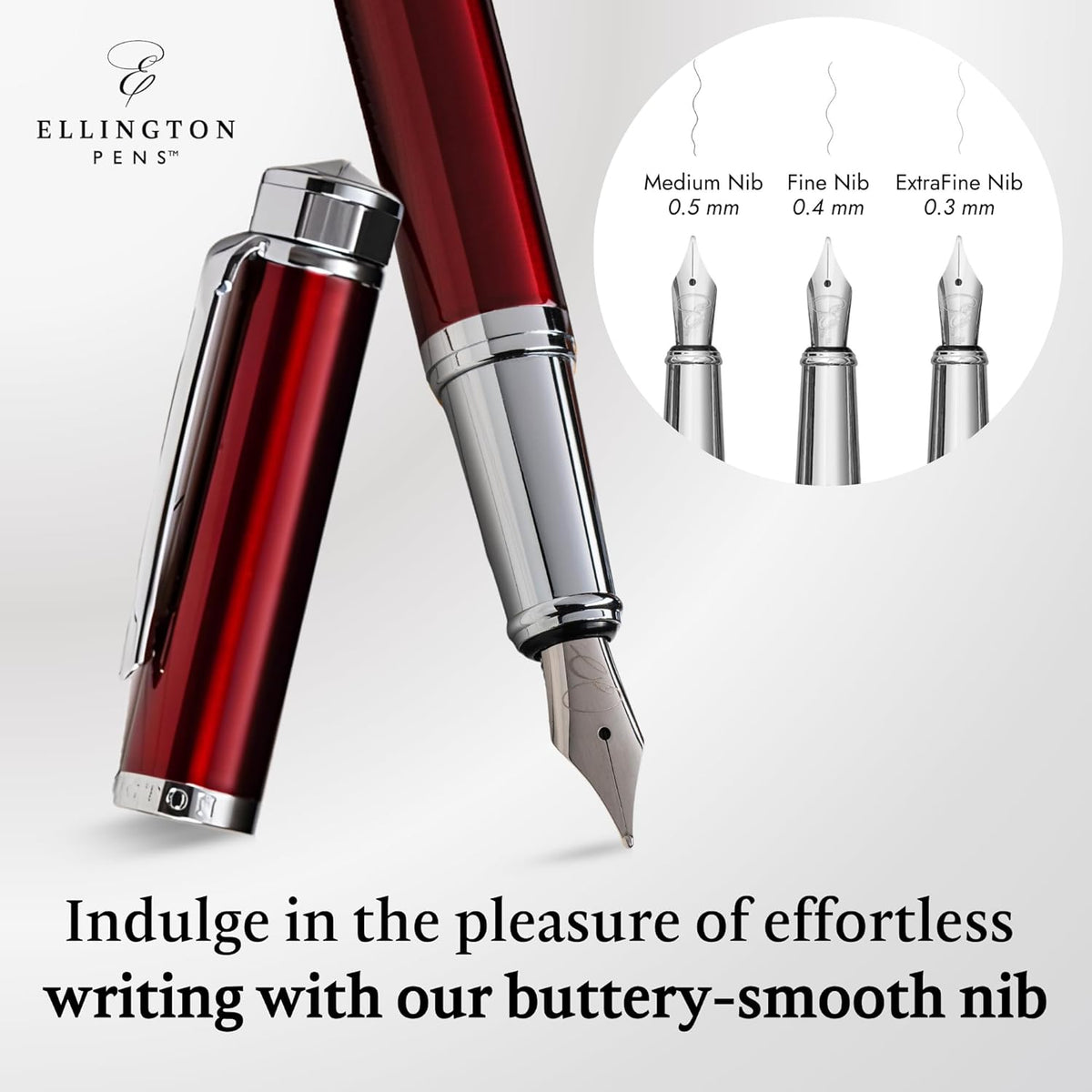 Ellington Pens Luxury Fountain Pen Set- Fountain Pens for Writing - Smooth Medium Nib - Includes
