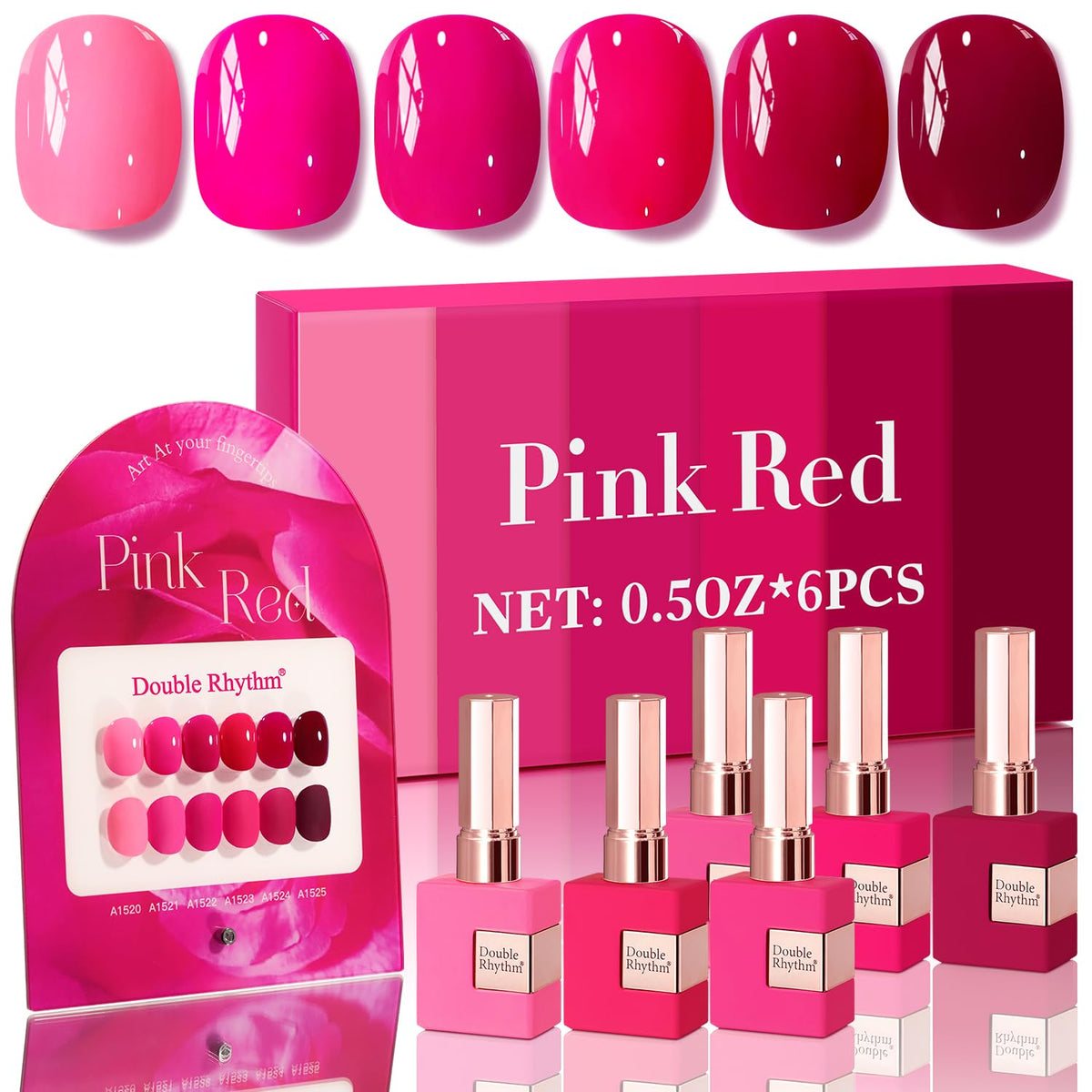 Double Rhythm 6 Pcs 15 ML Gel Polish Set Same Color Same Bottle Soak Off Gel Polish Kit Nail Art