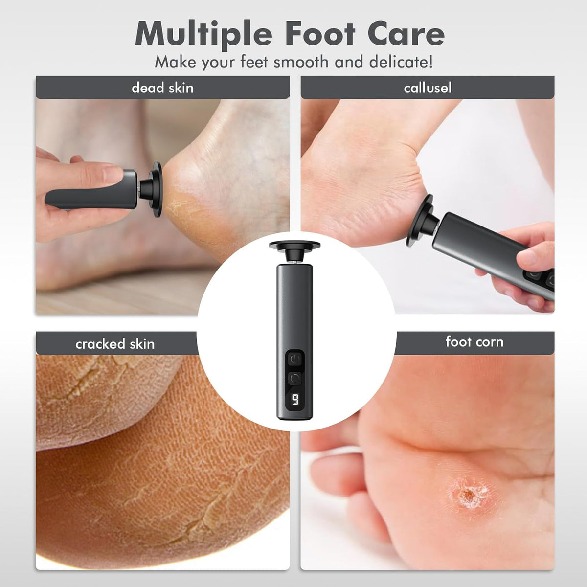 Electric Callus Remover for Feet,Professional Foot File Scraper with 9 Adjustable