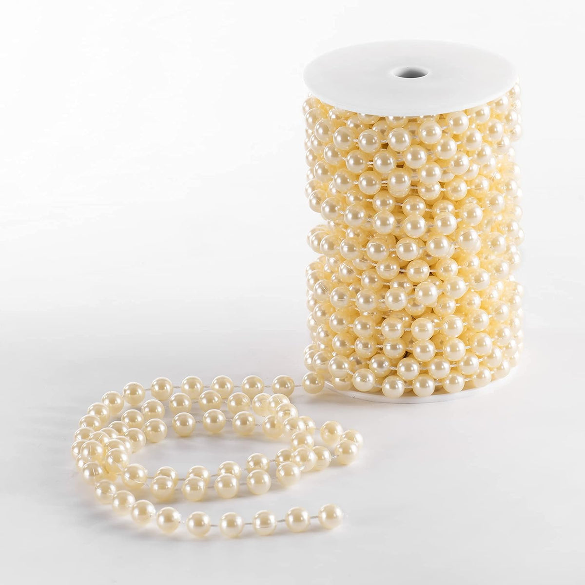 Craft String Pearls 10MM Round White Faux Pearl Garland, 33Feet Ivory Wedding Party Decoration