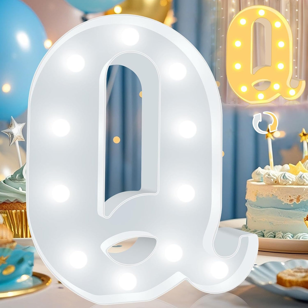 Pooqla LED Marquee Letter Lights, Warm White and Cool White Decorative Lighted Letters, Light Up
