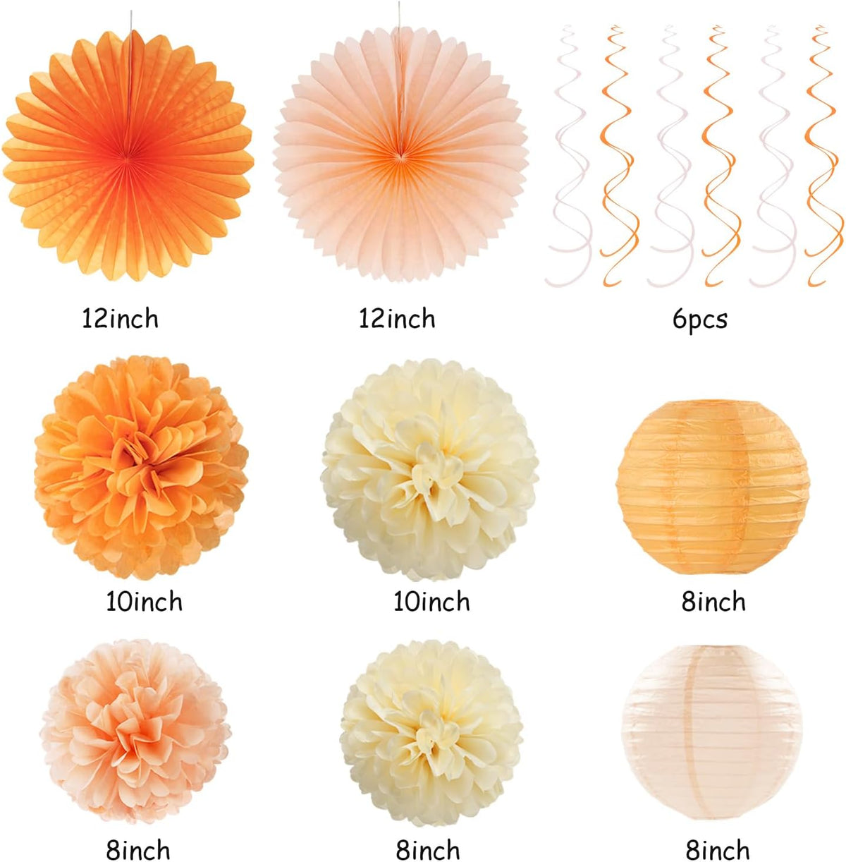Orange-Peach Beige First Happy-Birthday Party-Decorations - 31pcs 20th Women Girls Bohemian Groovy