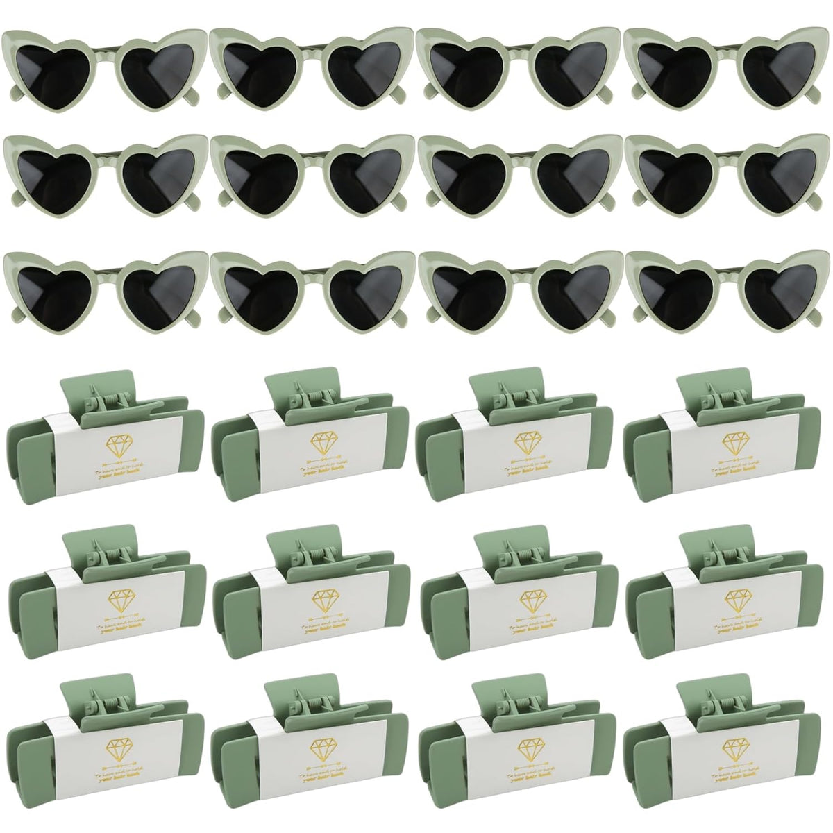 24pcs Bridesmaid Proposal Gifts 4.1inch Bachelorette Matte hair Claw Clip Sunglasses set of 12