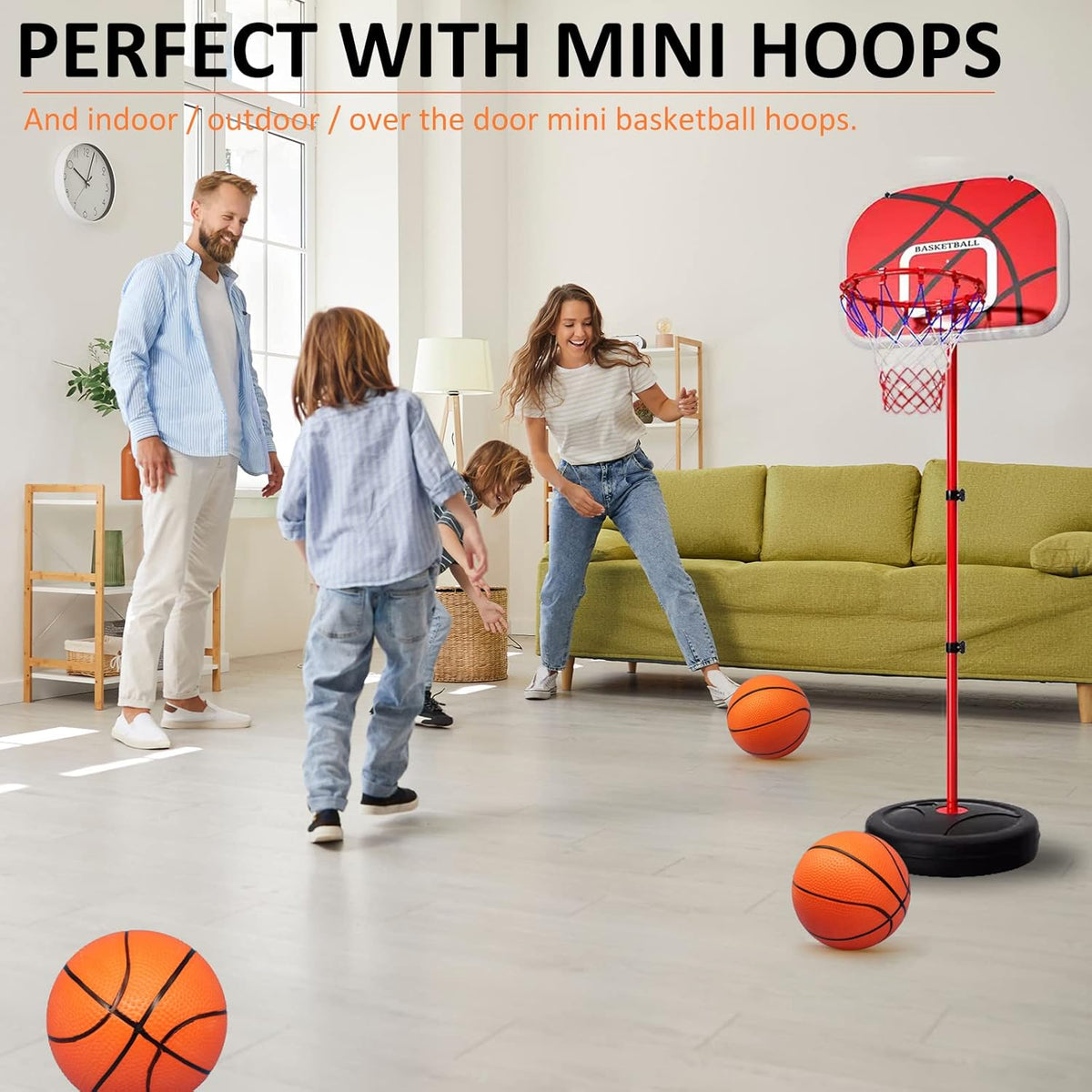 40Pcs 5" Inch Mini Basketball Balls Bulk Small Basketball Set with Pump, PVC Small Basketball for