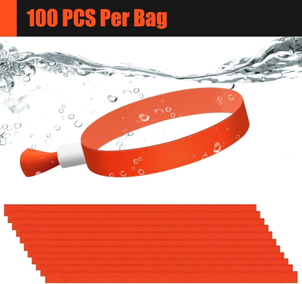 Green-Power America 100 Pcs Cloth Event Wristbands, Event Wristbands, Colored Wrist Bands for