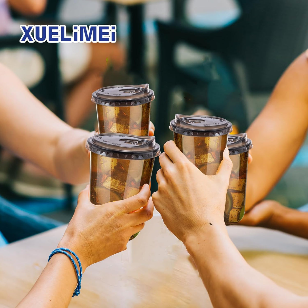 16oz Disposable Stemless Glasses With Strawless Sip Lids,PET Disposable Drinking Cups,Clear Plastic