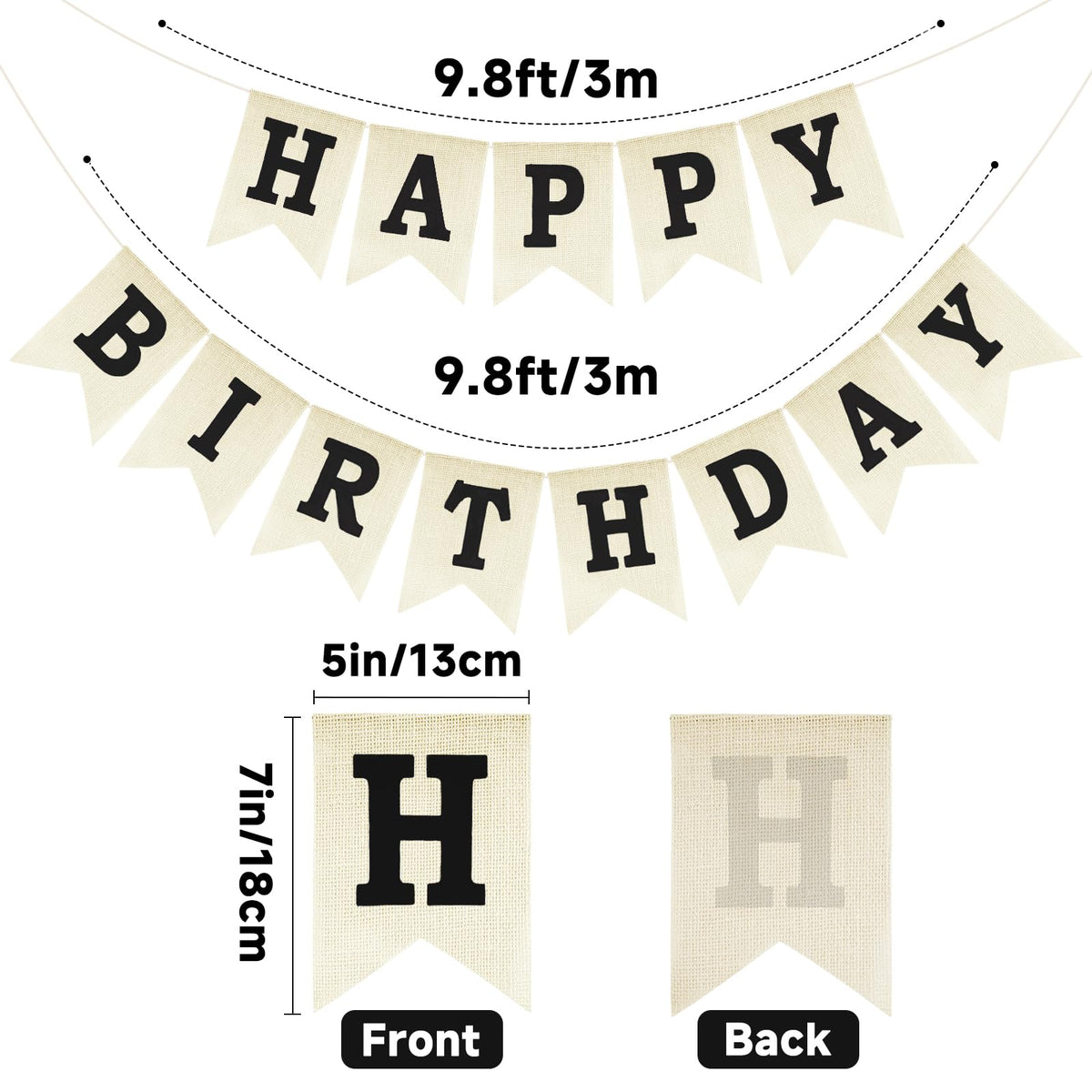 Anwyll Happy Birthday Banner - NO DIY Happy Birthday Decorations