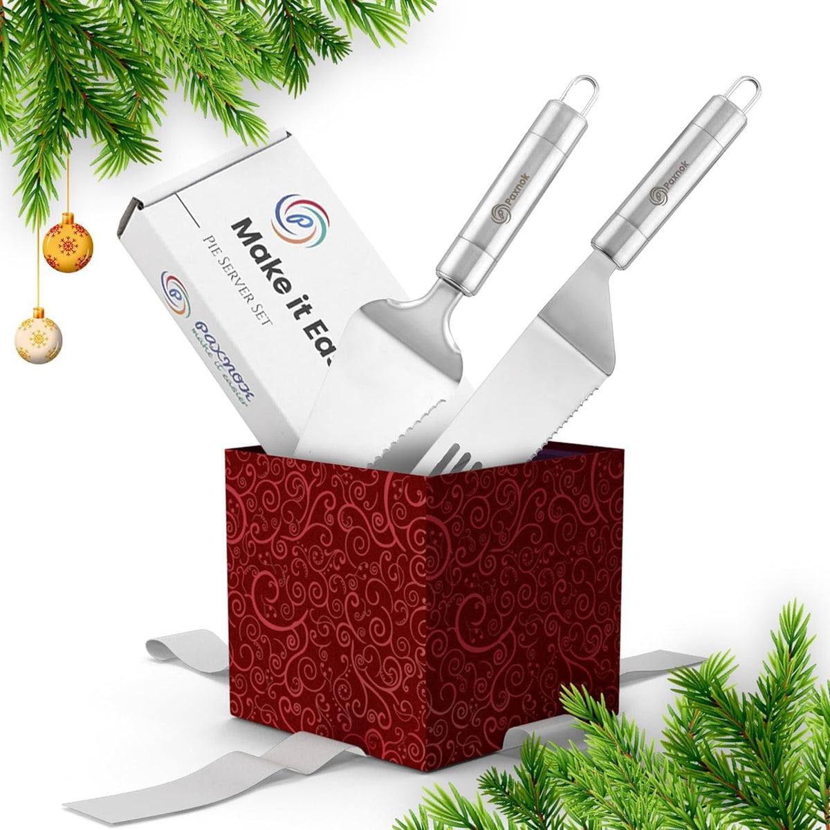 Pie Server Spatula and Cake Cutter Slicer, Stainless Steel Set - Kitchen Essentials for Cutting &