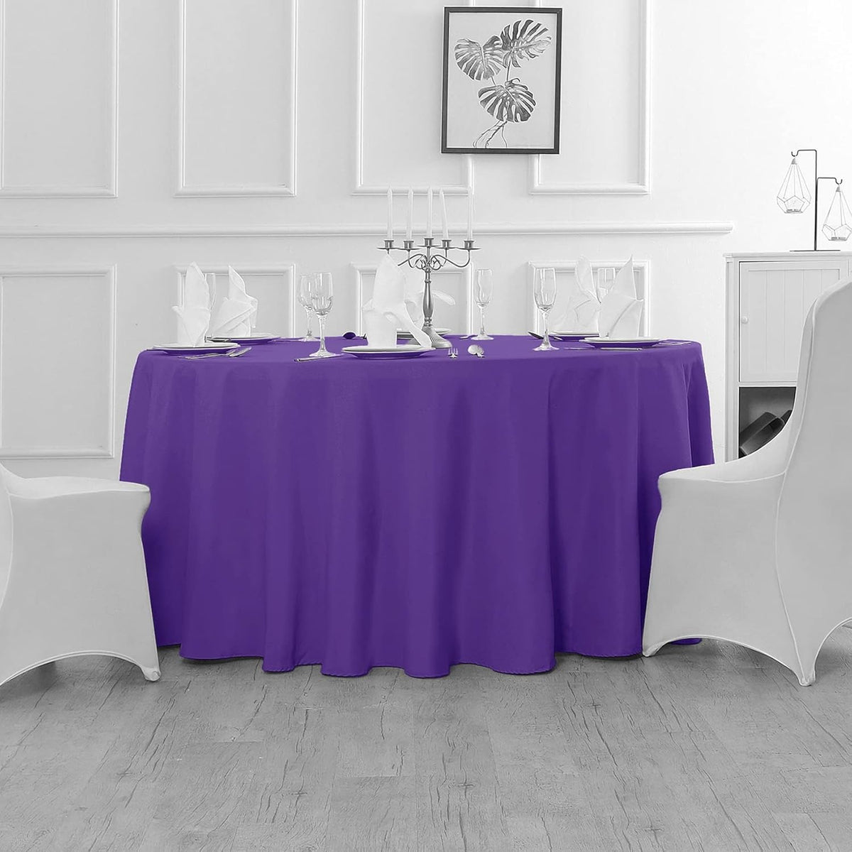 60 inch Round Tablecloth Washable Polyester Table Cloth Decorative Table Cover for Wedding Party