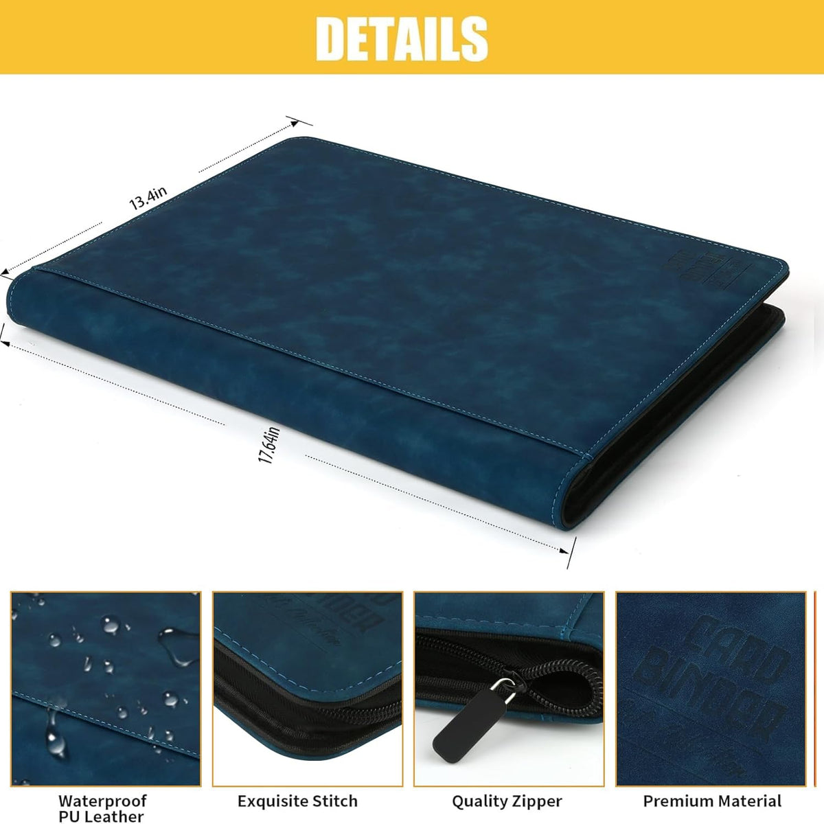 Premium Ringless Trading Card Binder - 1024 Capacity, 16 Side-Loading Pockets per Page, Archival