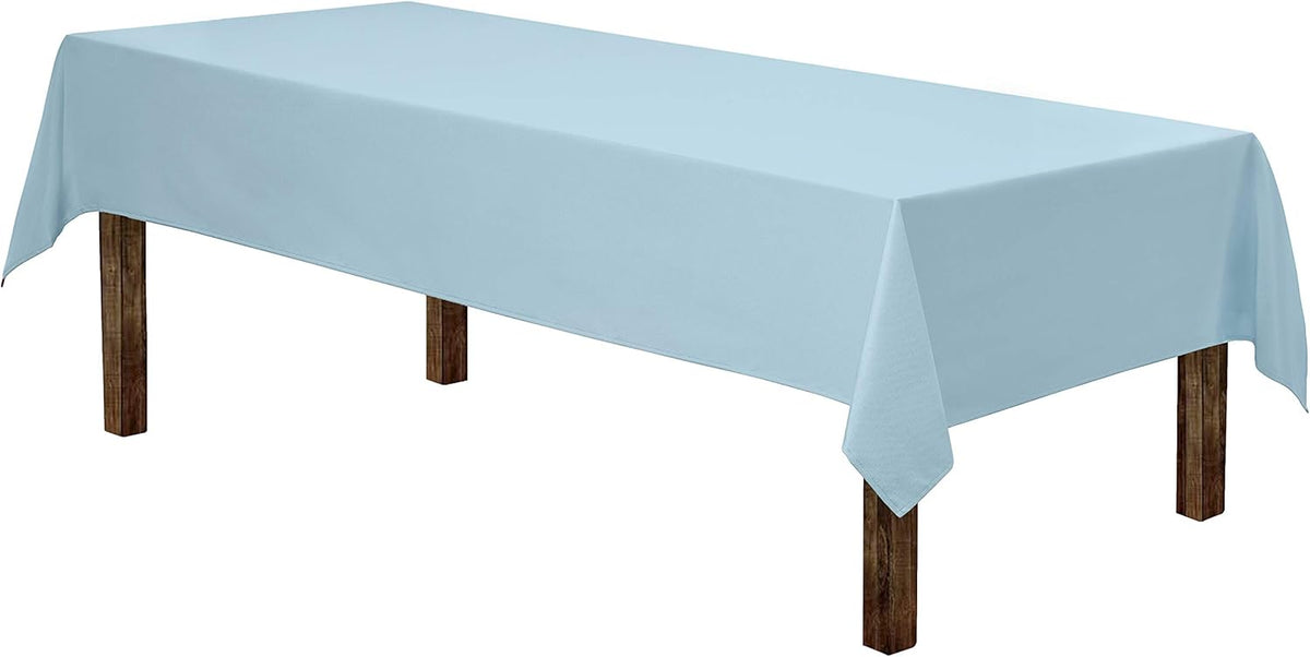 Gee Di Moda Rectangle Tablecloth - 60 x 126 Inch Baby Blue Table Cloth for 8 Foot Rectangle Table