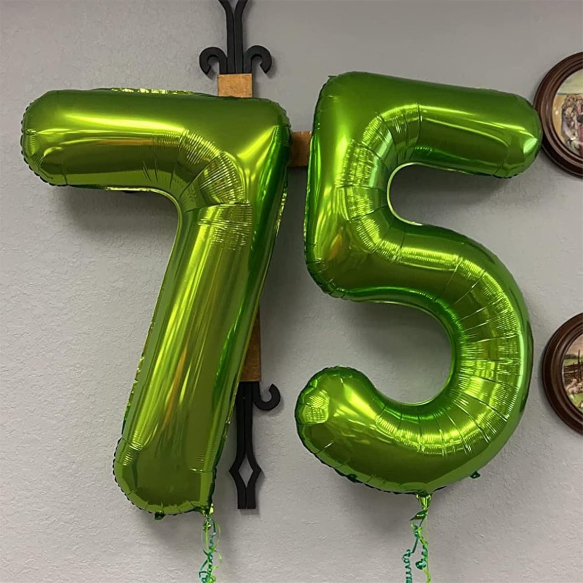 Green Number 5 Balloon for Girls Boys, 40 Inch Large Number 0-9 Foil Mylar Helium Digital Balloons