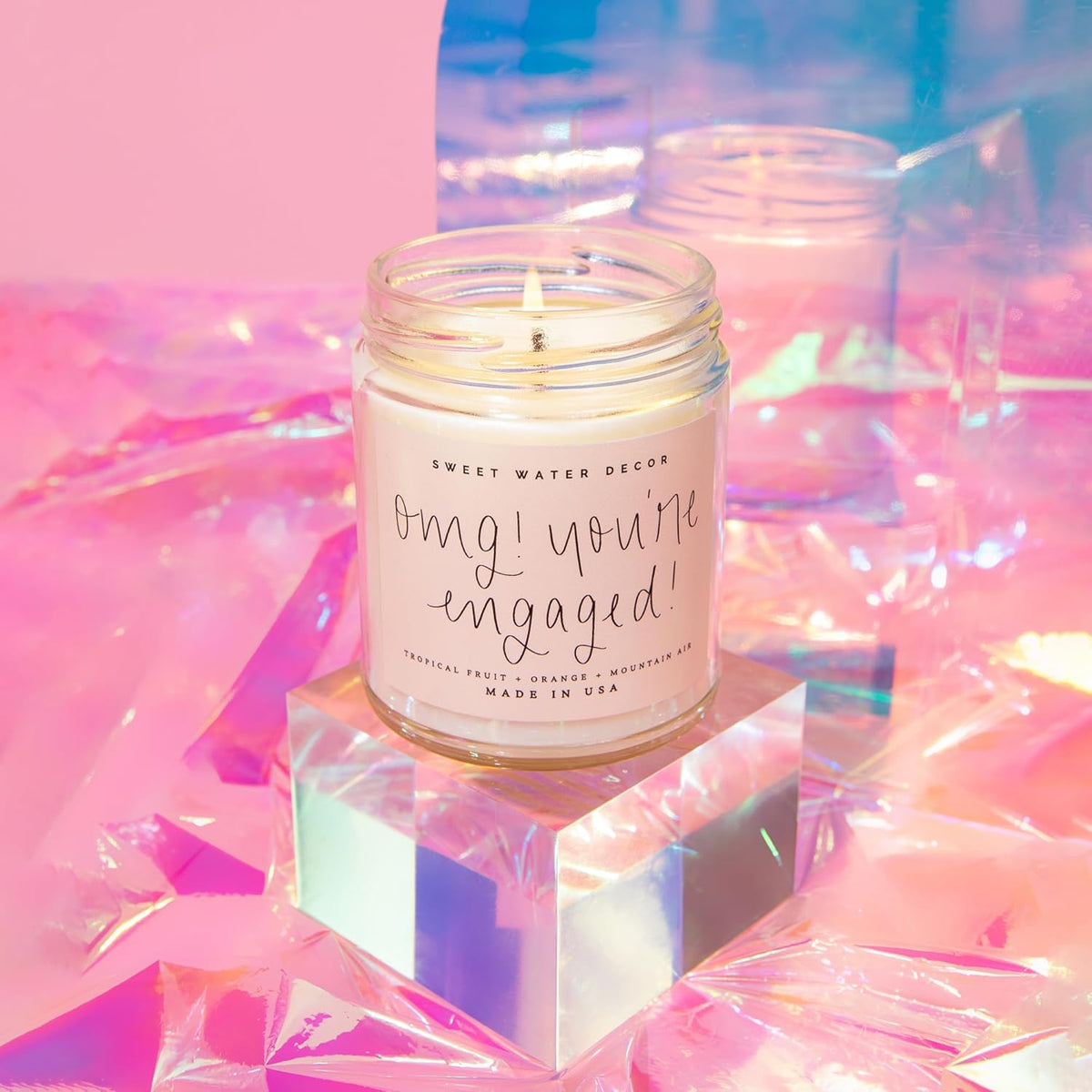 Sweet Water Decor OMG! You're Engaged Candle - Engagement Candle Gift for Bride - Bridal Shower