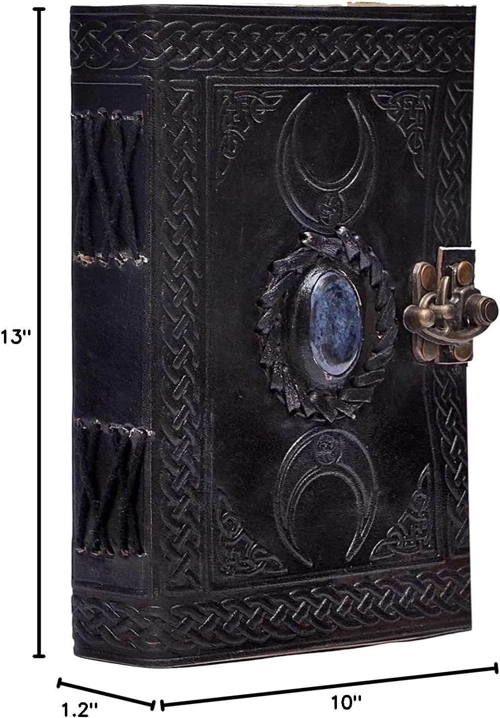 cuero 3 Moon Blue Lapiz Embossed Vintage Leather Journal for Men & Women - 176 Pages, Antique