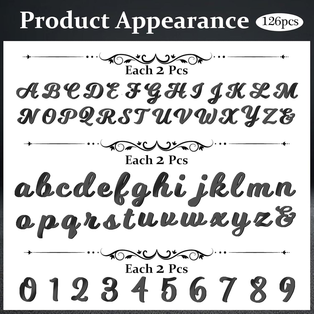 126 PCS Custom Name Cake Topper Acrylic Letters DIY Personalized A-Z & 0-9 Number Alphabet Cake