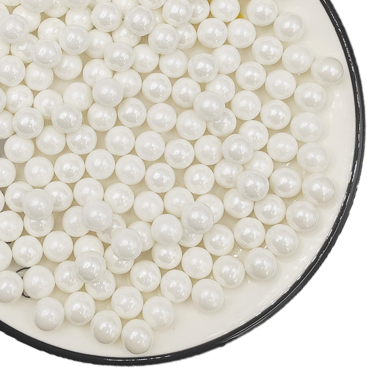 Edible White Pearl Sugar Sprinkles 4.23 oz, 10mm Candy Pearls Ideal for Baking, Cake and Cupcake