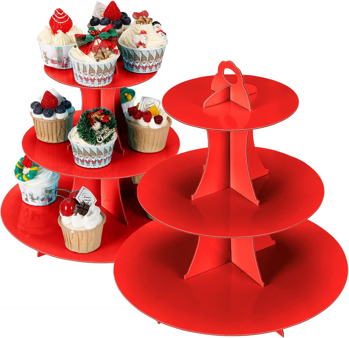2Pcs 3-Tier Cupcake Stand, Cake Stand holder, Tiered DIY Cupcake Stand Tower for Dessert Table