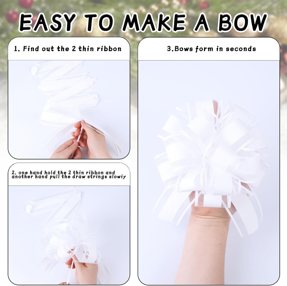 6Pcs 6inch Pull Bow Gift Wrapping,Pull Bow For Gift Basket, Gift Bag Box Wrapping Decor, Valentines