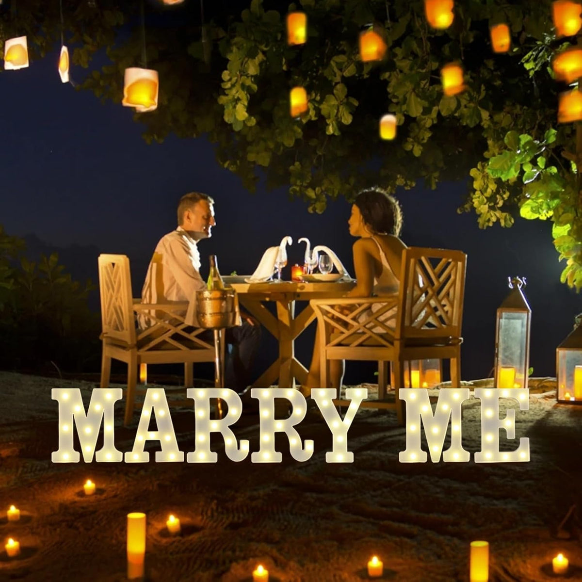 LED Marquee Letter Lights, Small Light Up Marquee MARRY ME Sign, Decorative LED Alphabet Lamp