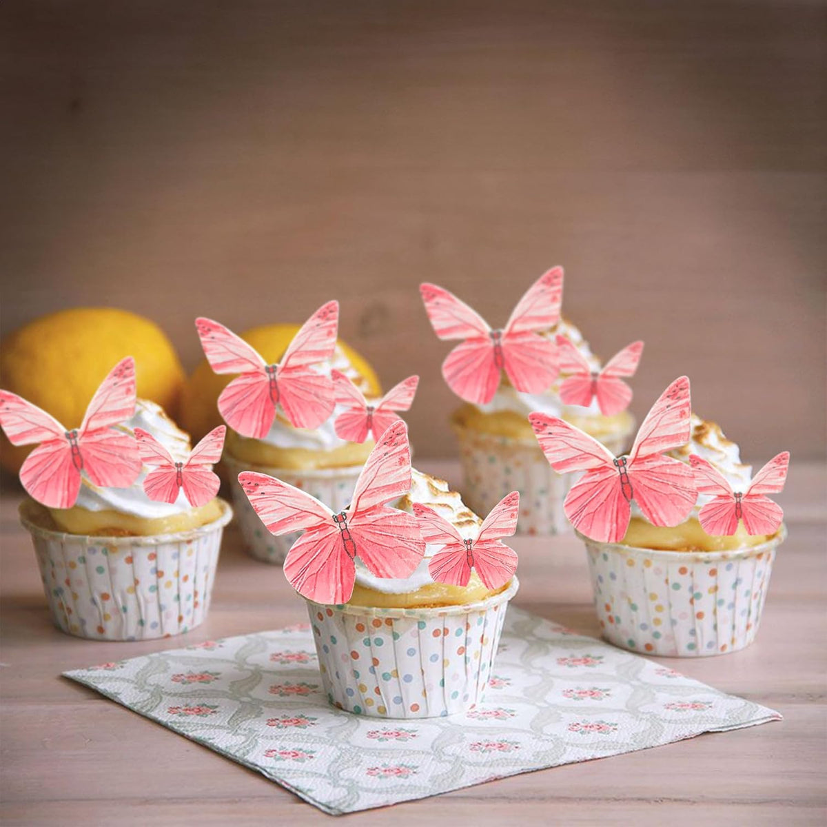 Ephlyn 72Pcs Edible Butterfly Cupcake Toppers 3D Realistic Butterfly Cake Picks Cute Cupcake