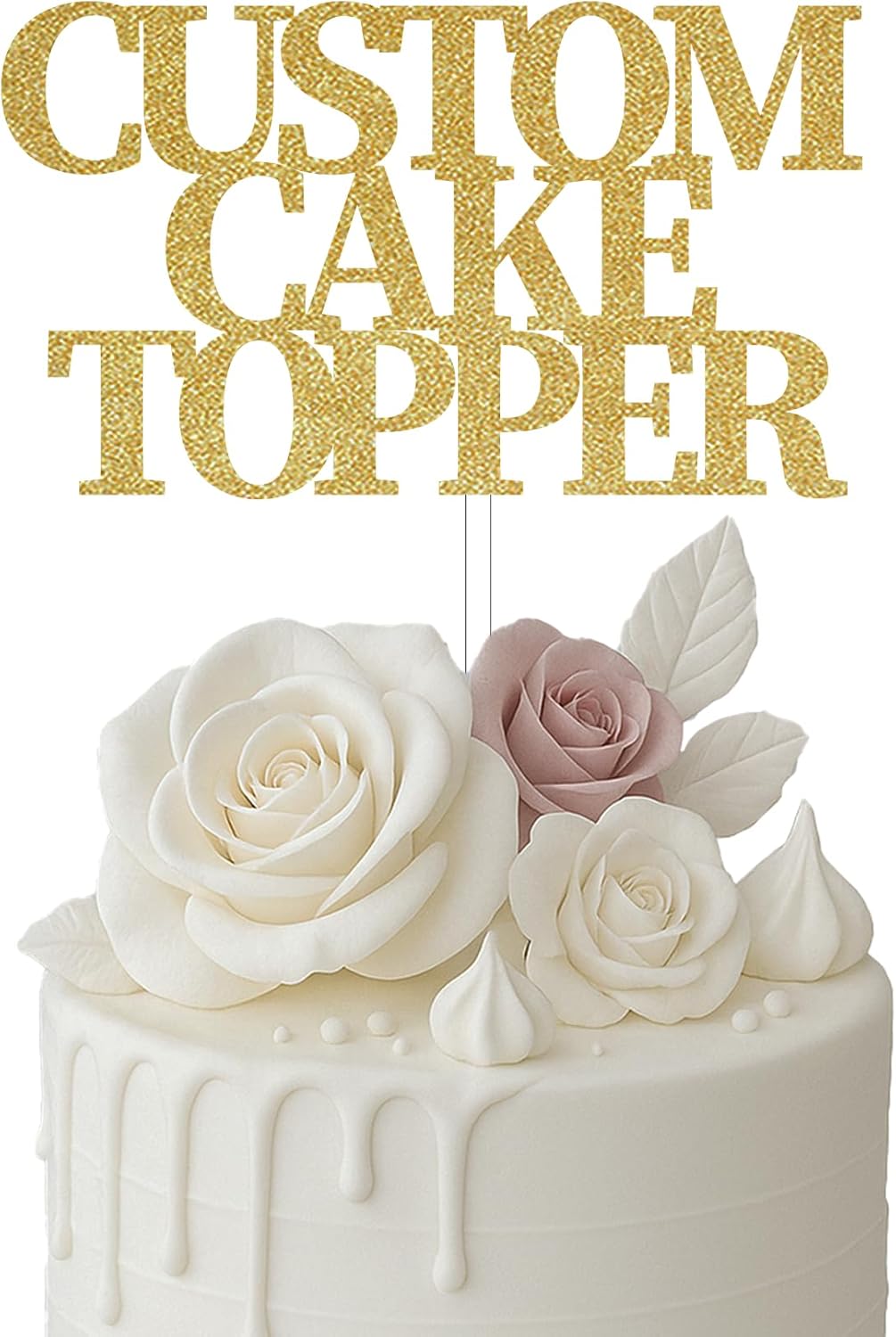 Custom Cake Topper, Glitter Colors, Block Font, Custom Text Cake Topper, Birthday, Bride, Marry