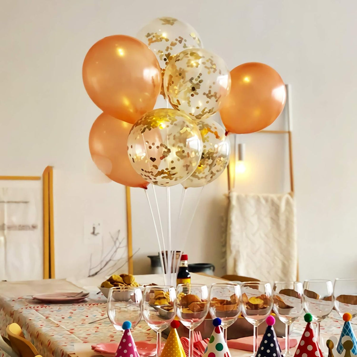 Gold Confetti Balloons, 25 Pcs Thickened 12 Inch Clear Latex Balloon with Confetti Inside for