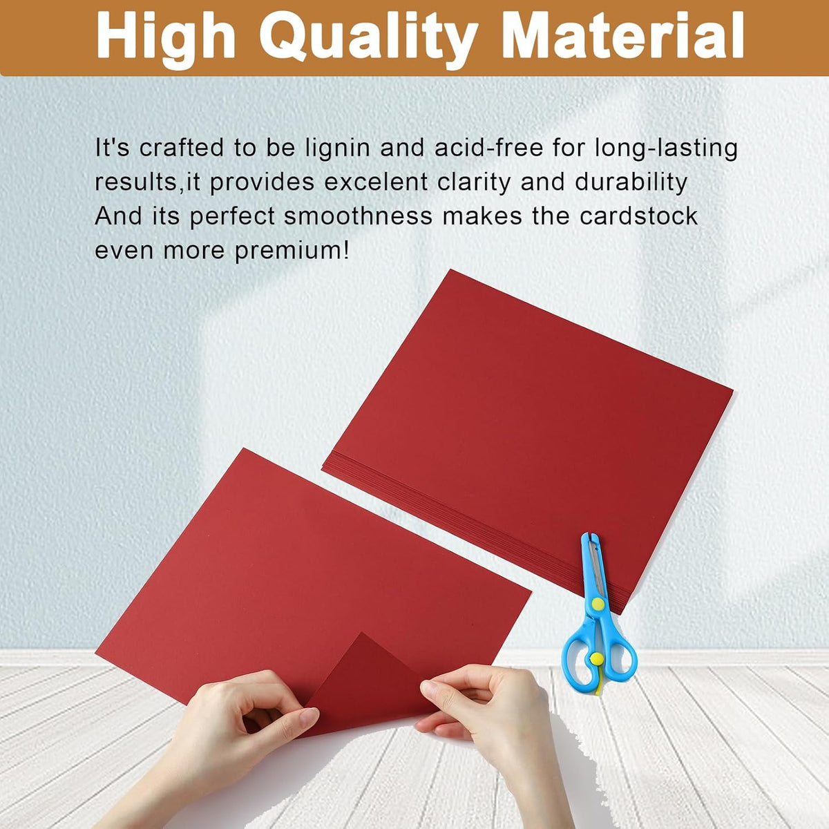 120 Sheets Dark Red Cardstock 8.5 x 11 Craft Paper, 92lb Christmas Red Card stock Printer Paper for