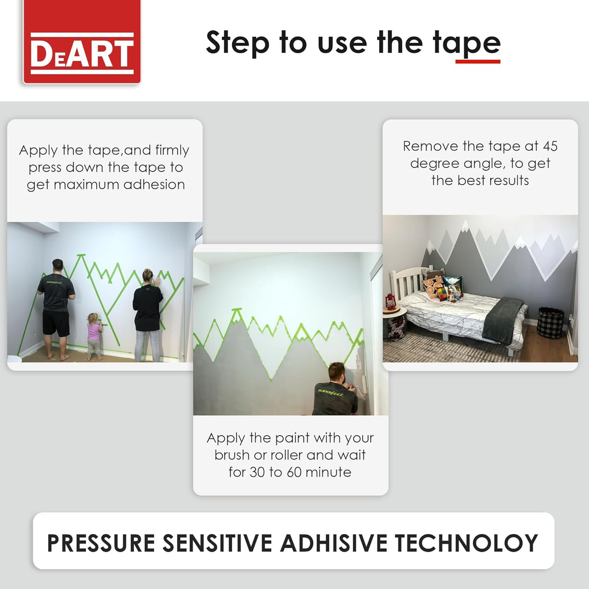 DEART 6Pcs Colored Masking Tape, Extra Long 1008 Feet or 360 Feet x 1 Inch Painters Tape, Color