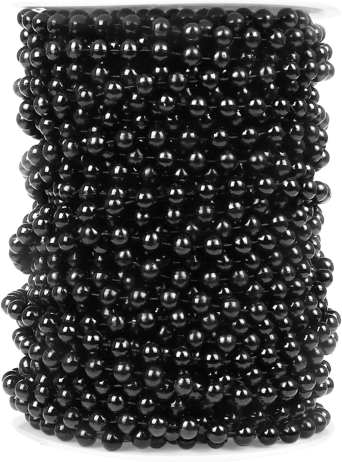 [76.7 Feet] Black Beads Garland, 6MM 25.5 Yards Black Faux Pearl Beads String Roll Bulk for DIY