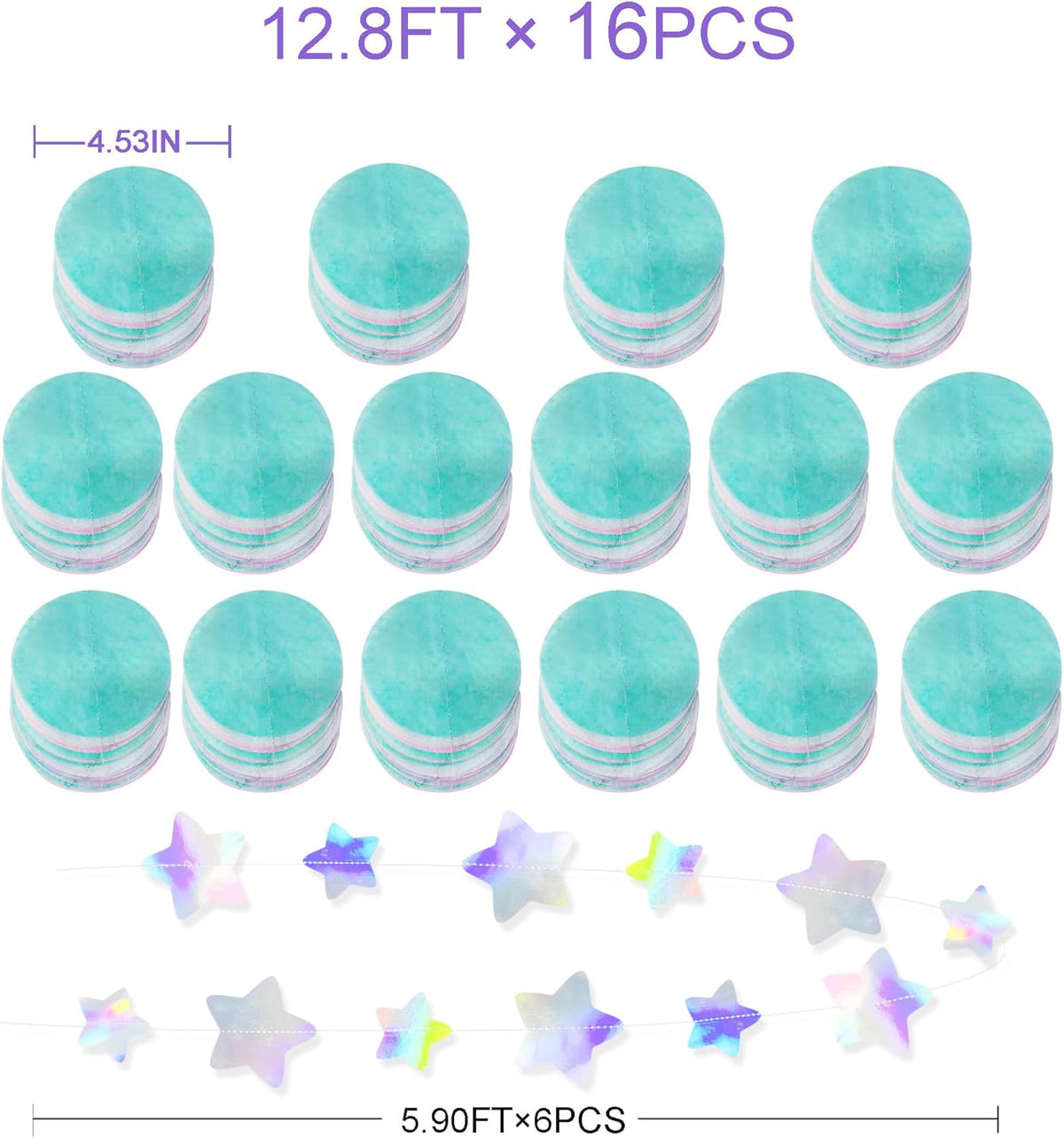 205Ft Pastel Party Decorations Circle Dot Backdrop Streamer Pastel Tissue Paper Polka Dots with