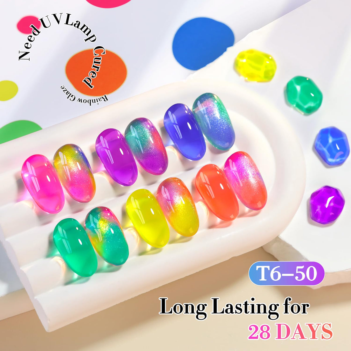 Double Rhythm 6 Pcs 15 ML Gel Polish Set Same Color Same Bottle Soak Off Jelly Neon Gel Polish Kit