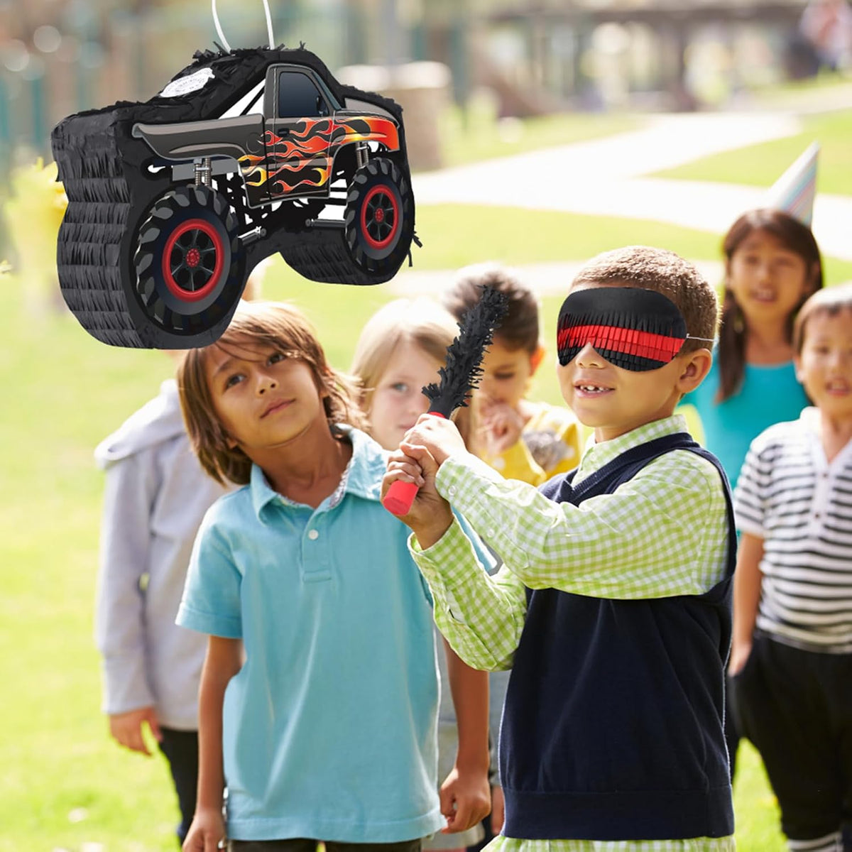Car Pinata with Stick & Hanging Loop Mexican Pinata Game for Boy Truck Party Decorations Car Theme