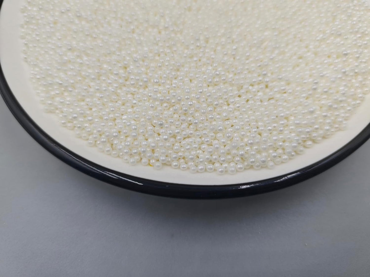 Edible White Pearl Sugar Sprinkles 4.23 oz, 2mm Nonpareils Candy Pearls Ideal for Baking,Cake and