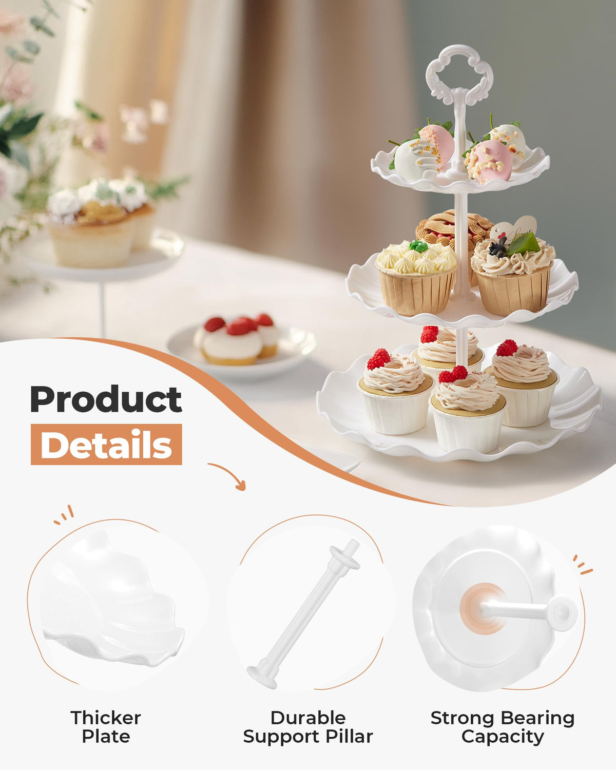 Kootek 10pcs Cupcake Stand Dessert Table Display Set Serving Tray for Party