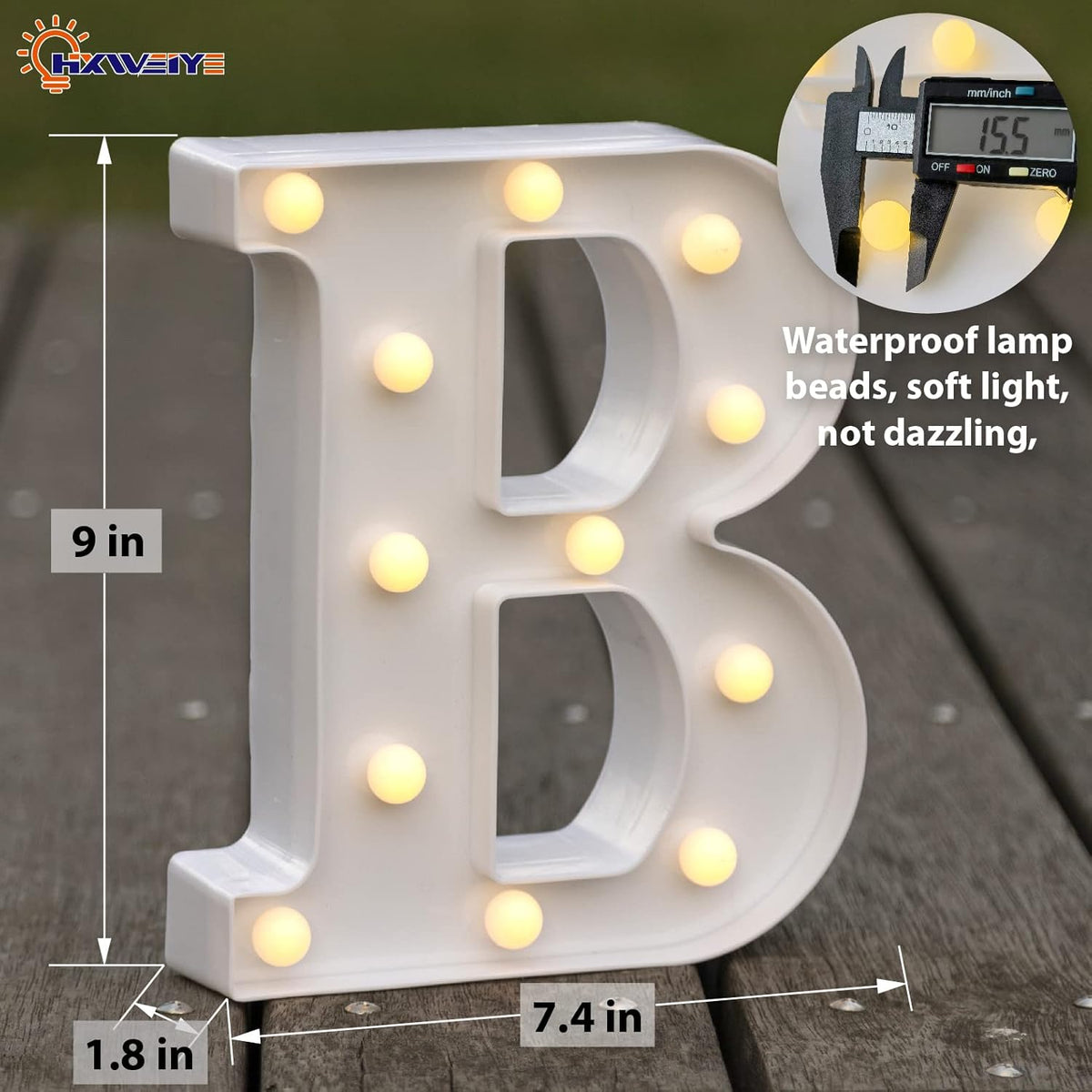 LED Marquee Letters Lights Sign-B, HXWEIYE Led Letters Lights 26 Alphabet, Light Up Number 0-9