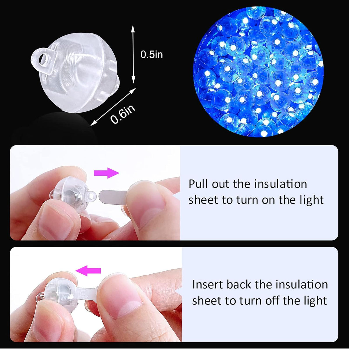50PCs Mini Led Lights, Led Balloons Light for Party Decorations Neon Party Lights for Paper Lantern