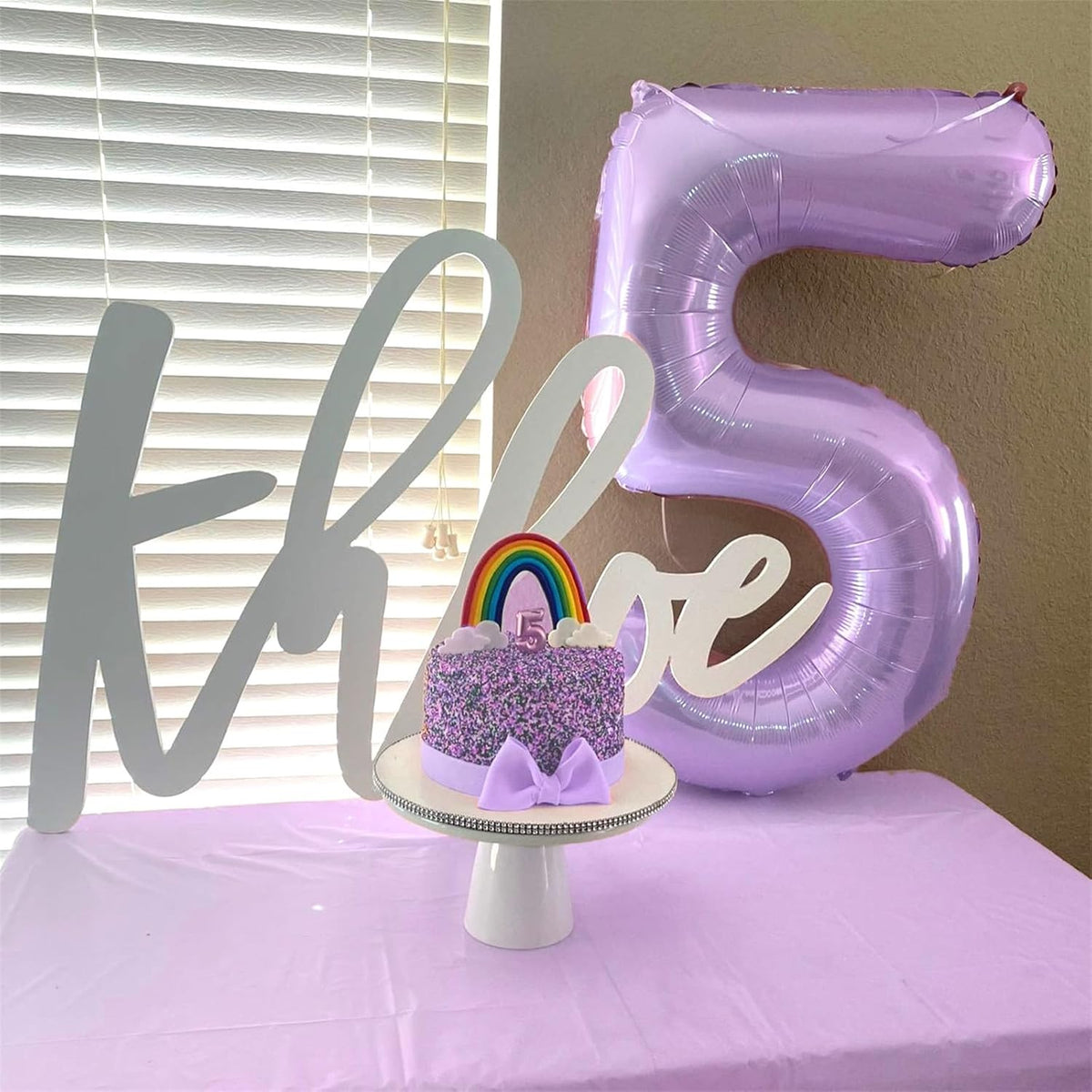50th Birthday Balloons Pastel Purple for Women, 40 Inch Giant Light Purple Mylar Foil Number 50