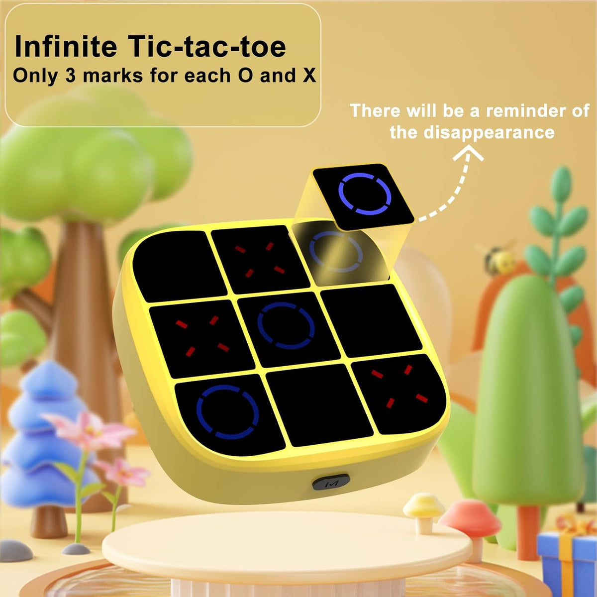 Tic-Tac-Toe Bolt Game, 4-in-1 Handheld Puzzle Games Console, Electronic Tic-Tac-Toe Game for