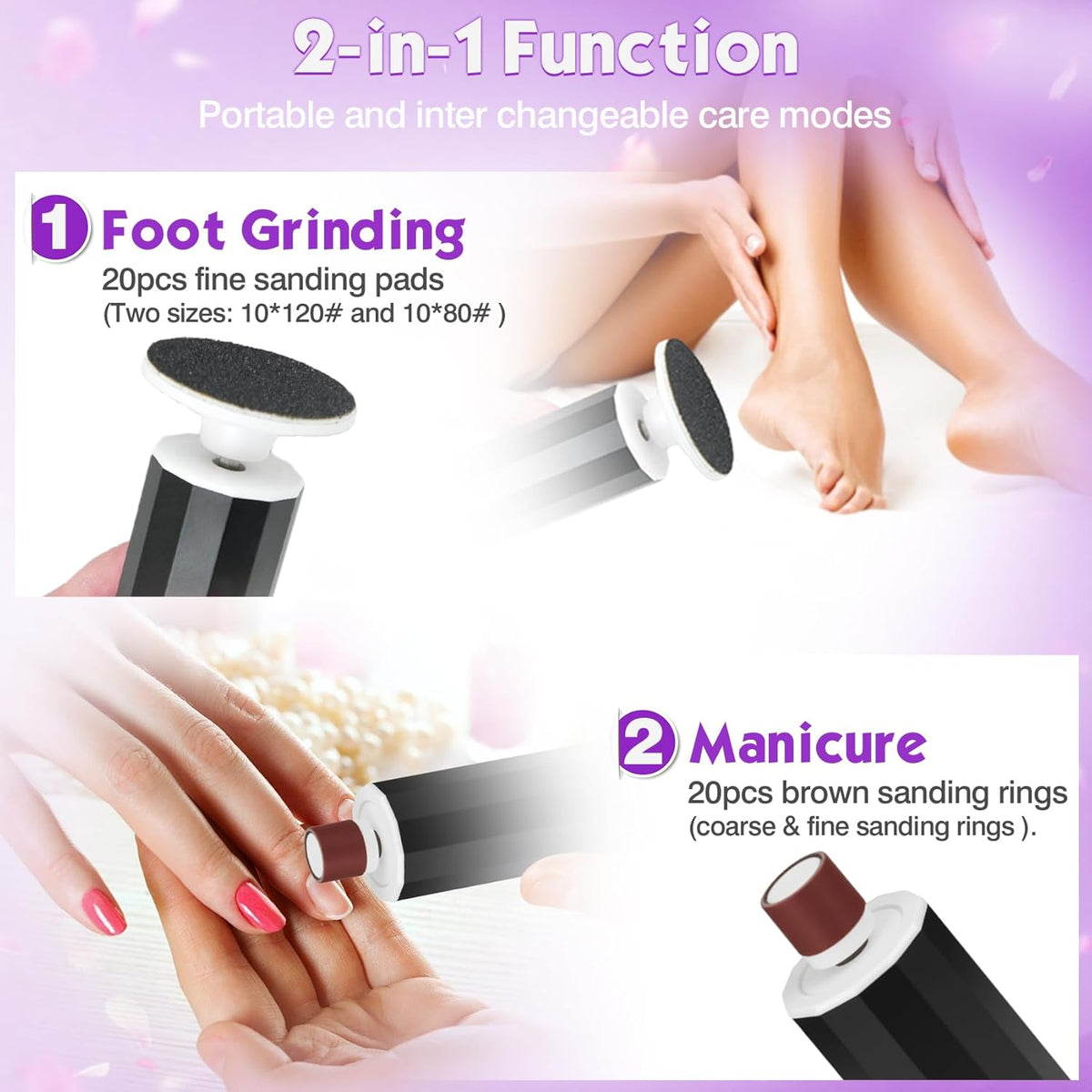 Electric Foot Callus Remover, Electric Foot File Speed Adjustment & Direction of Rotation