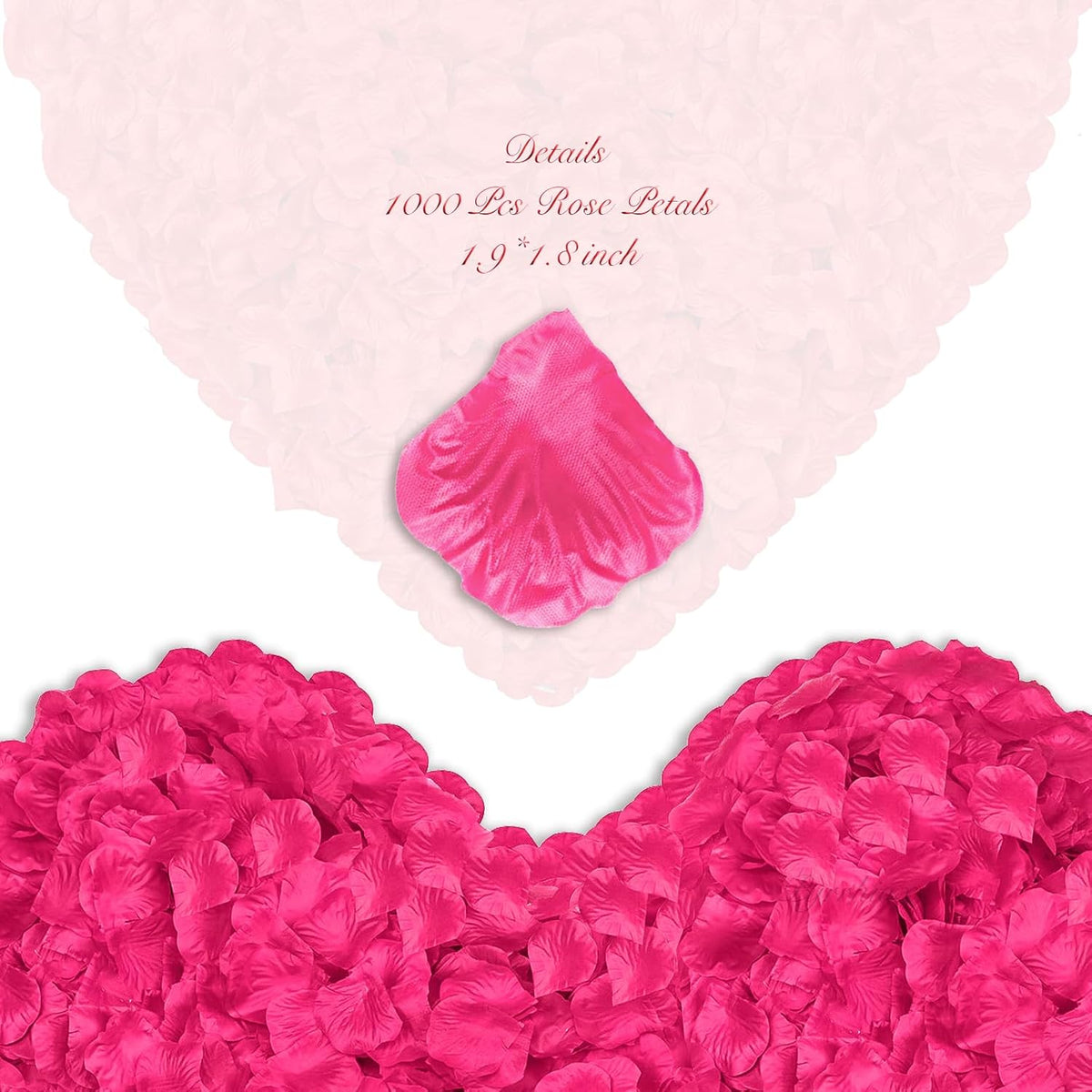 1000Pieces Rose Petals, Artificial Flower Petals Fake Rose Petals for Romantic