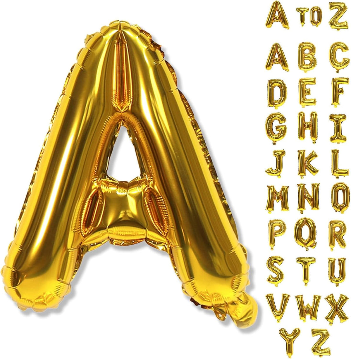 Letter Balloons Gold, 40 Inch Alphabet Name Balloons, Large Mylar Self Inflating Custom Balloon