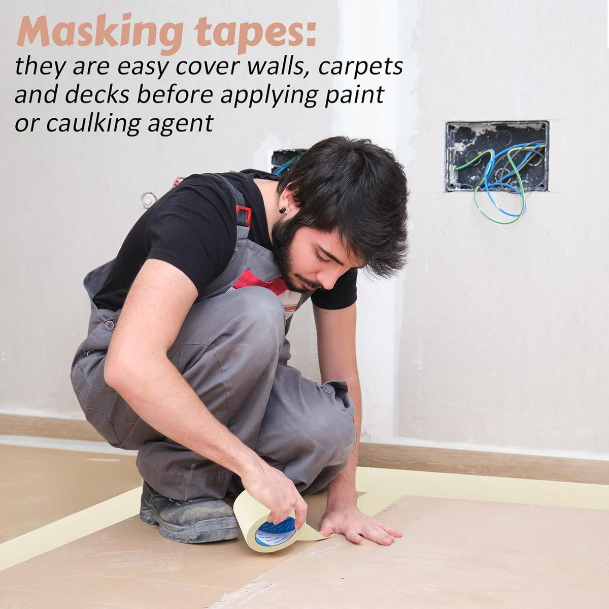 Masking Tape Bulk General Purpose Masking Painting Tape 55 Yards for Painting Home Office School