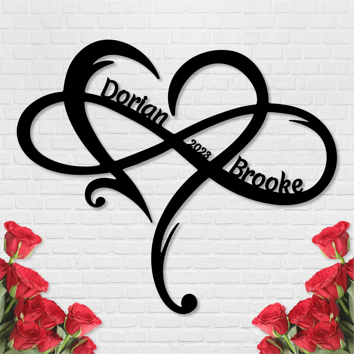 Custom Infinity Metal Sign, Personalized Metal Name Sign Engagement Wedding Gifts, Custom Name