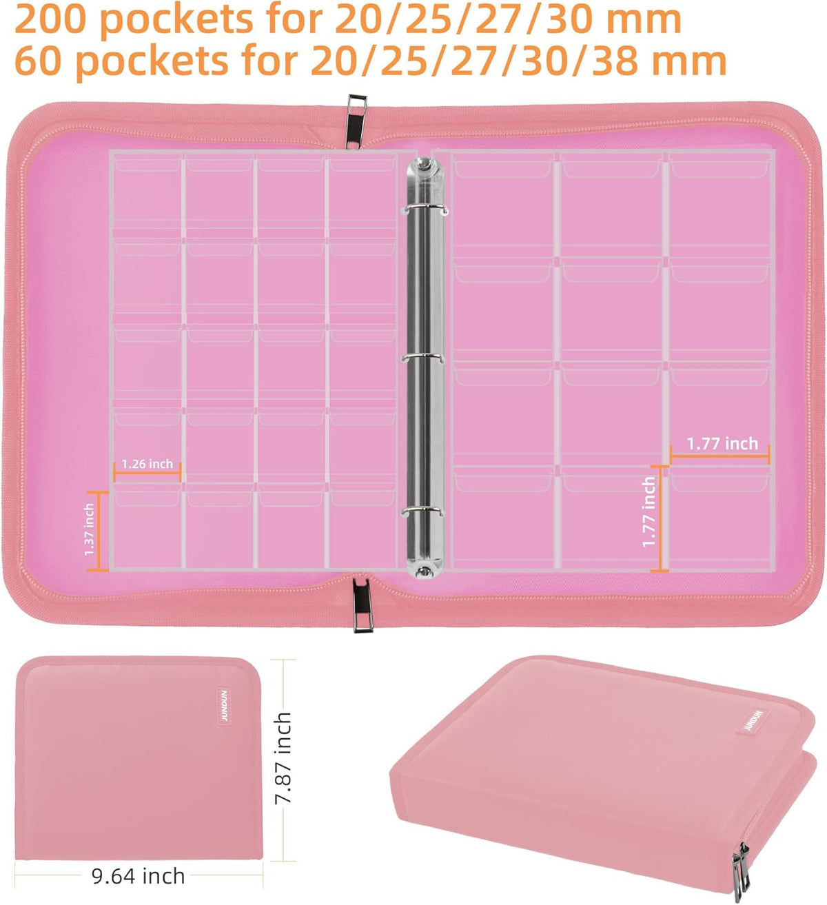 Coin Collection Book for Collector,260 Pockets Fireproof Coin Collection Holder Album,Coin