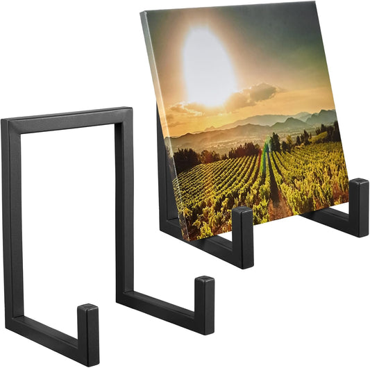 Sweetude 2 Pcs Large Plate Stands for Display Metal Frame Plate Holder Display Stand Decorative