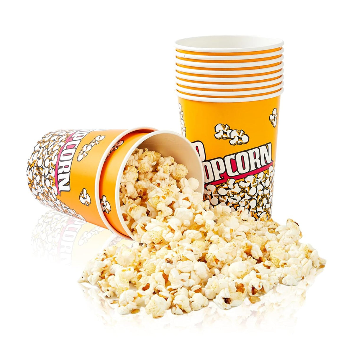 RAYMEA Popcorn Buckets Disposable 32oz Retro Style Paper Leak Proof Popcorn Containers Bowls for